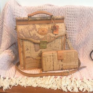 VTG Allan Edward Genuine Leather Map Bag & Wallet